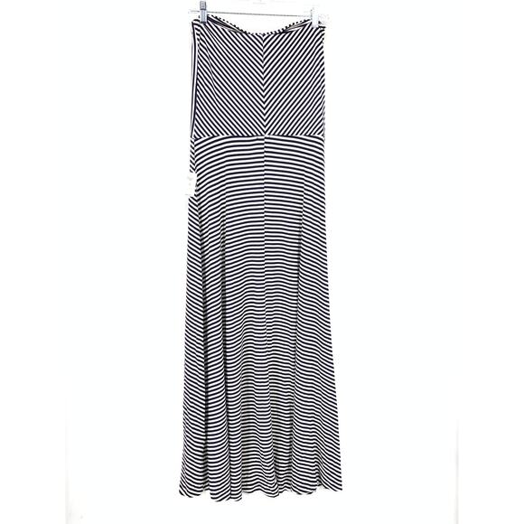 GAP Convertible Strapless Dress To Maxi Skirt Womens Size M Blue White Striped - Picture 2 of 6